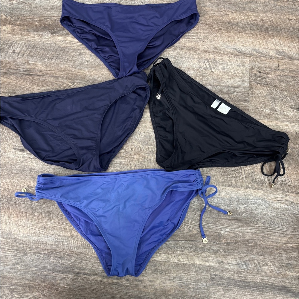 Anne Cole Bikini Bottoms - Size M Purple, Black, Navy and Blue